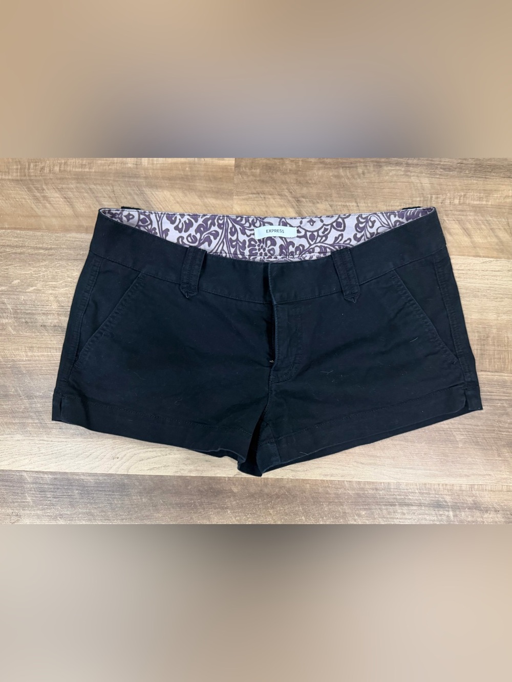 Express Black Cotton-Blend Shorts